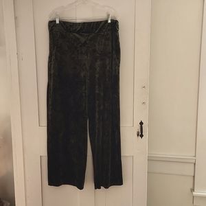 Velvet wide leg pants green 2XL
